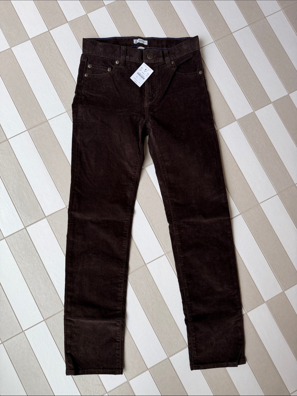 Boys crewcuts jcrew Dark Brown Corduroy Straight-Leg Pants size 12